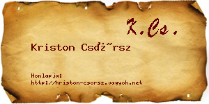 Kriston Csörsz névjegykártya